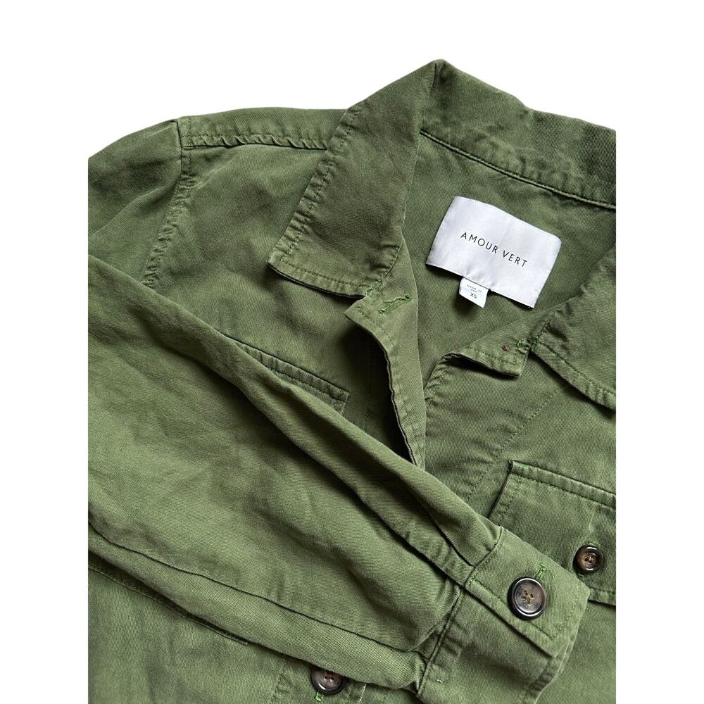Amour Vert‎ Utility Jacket Olive Green Military Safari Cotton XS